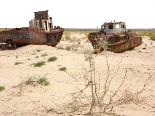 thisisanartproject:ianbrooks:Desert Graveyard of ShipsIn the 1960’s, the Soviets diverted tributary 