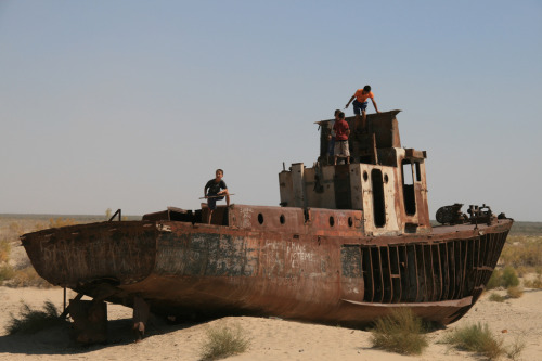 thisisanartproject:ianbrooks:Desert Graveyard of ShipsIn the 1960’s, the Soviets diverted tributary 