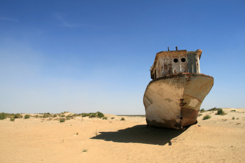 thisisanartproject:ianbrooks:Desert Graveyard of ShipsIn the 1960’s, the Soviets diverted tributary 