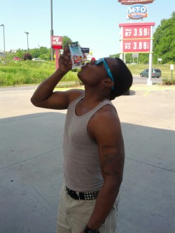 Shotgunning a McDonalds Apple juice. Get on my level!