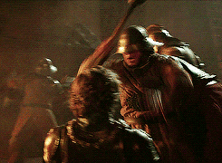 rekkka:  Then someone was kneeling over him. “Jaime?” he croaked, almost choking on the blood that filled his mouth. Who else would save him, if not his brother? “Be still, my lord, you’re hurt bad.” A boy’s voice, that makes no sense, thought