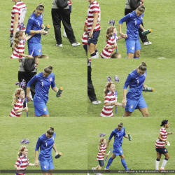 The-15-Ers:  Rylie Rampone Wanting Hope Solo To Hold Her Hand As They Cross The Field.