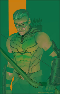 thehappysorceress:  Green Arrow by Michael Stribling  