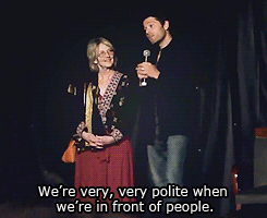 heysammy:  seventored:  Misha and his mom at AHBL3 [x]  Ladies and Gentlemen,this