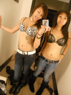 onlysexyasiangirls:  Leopard Bras and friends &lt;3