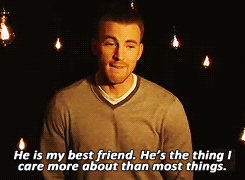  Chris Evans talking about his dog.  It&rsquo;s so beautiful. y_y