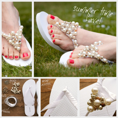 DIY Embellished Beaded Flip Flop Tutorial. I’ve seen other beaded flip flop tutorials that I h