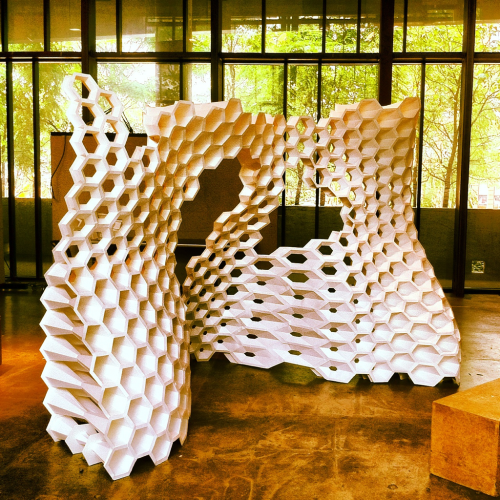caughtmyeyephone:
“ Hexagonal wall installation, Knowlton School of Architecture, The Ohio State University, Columbus, Ohio.
”