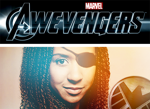 waterfights:  The Awevengers: In which everyone is a woman of colour and the world is a better place. Tracie Thoms as Nik Fury / Kerry Washington as Stephanie Rogers / Sofia Vergara as Antonia Stark / Zoe Saldana as Thor / Aubrey Plaza as Beth Banner