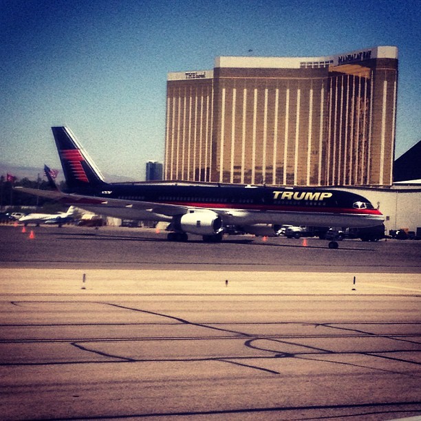 Spotted from the Romney plane: Donald Trump’s plane (Las Vegas NV) (Taken with instagram)