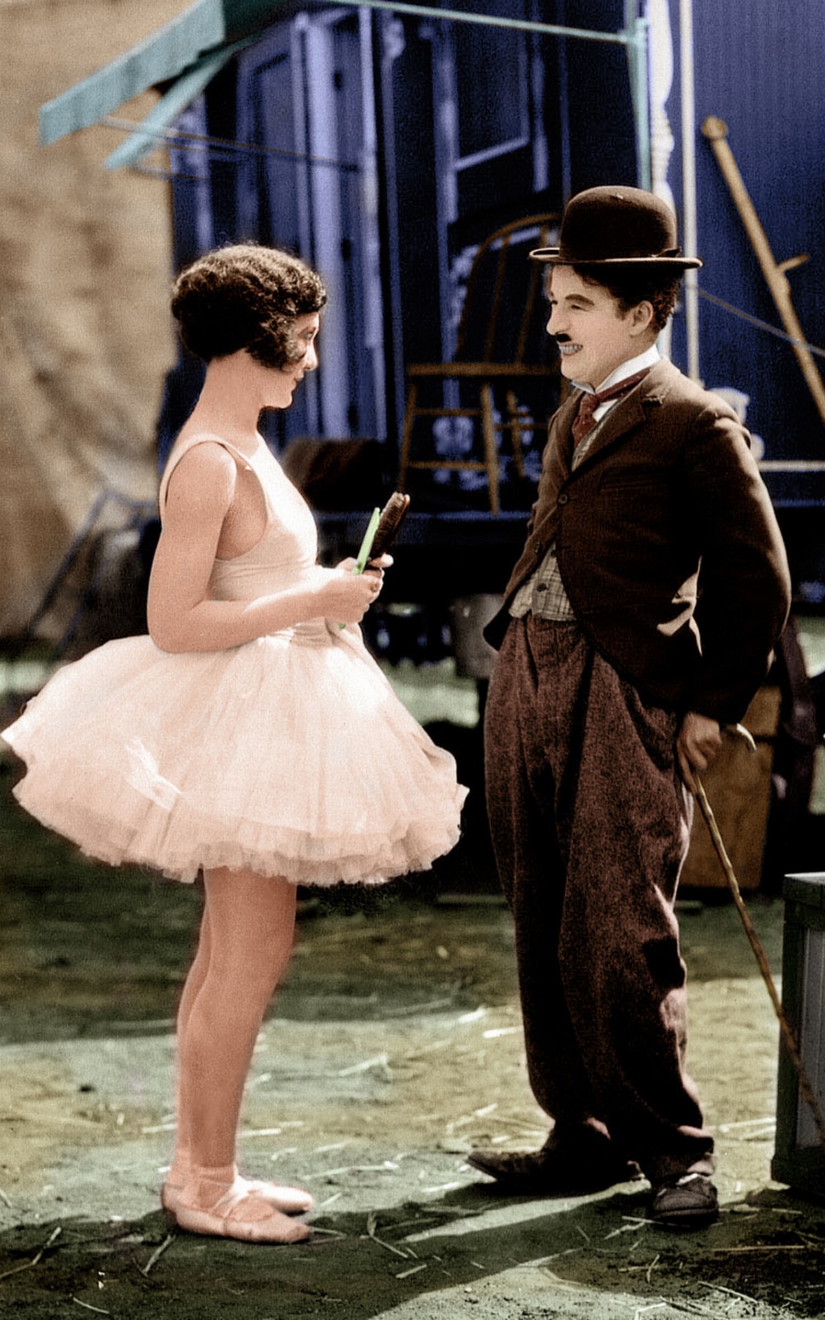 chaplinfortheages:Charlie &amp; Merna in “The Circus” - 1928