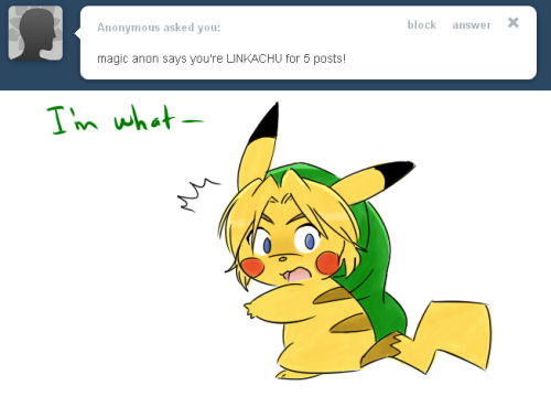 ((Oh but&hellip; Wouldn&rsquo;t he be a pichu since he is YOUNG Link? Oh well.))