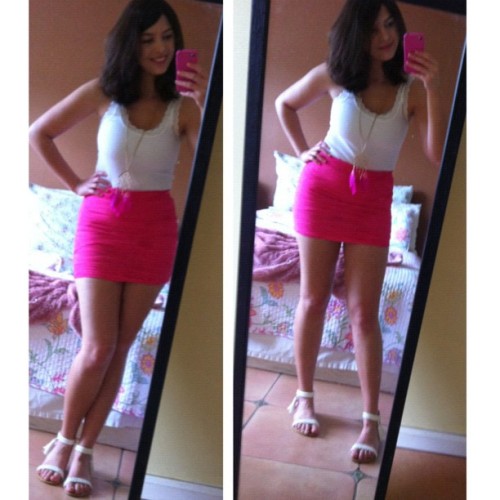 #otd #fashion #hotpink #bodyconskirt (Taken with instagram)