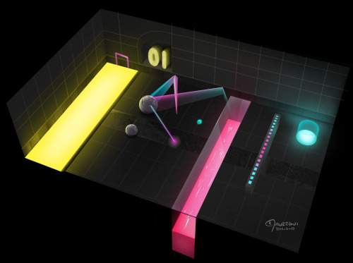 I thought it would be cool to show you one of the first concepts created to explore the look of the game. This piece was the concept that started the idea for Solar Grid. Now the game plays completely different from our original treatment.