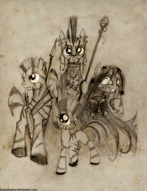 The Zebra Set Commission for http://loyal2luna.deviantart.com/ Yay for zebras! Yay for tribal art! Yay for filly Zecora!Characters from next chapter of her fanfic, Doctor Whooves- The Series http://www.fimfiction.net/index.php?view=category&user=774