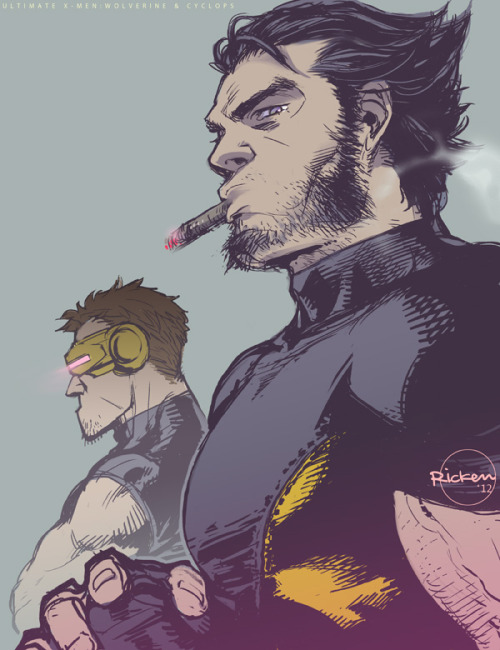 summersofscott: thehappysorceress: Ultimate X-Men: Wolverine and Cyclops by Ricken @multiple-wars