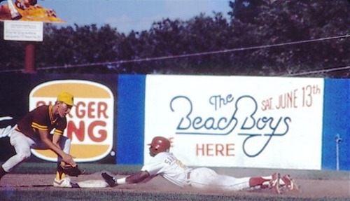 Deion Sanders sliding safely into second, as a freshman at FSU (1986)