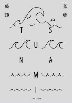 gurafiku:  Poster: Homage to Hokusai: Tsunami.