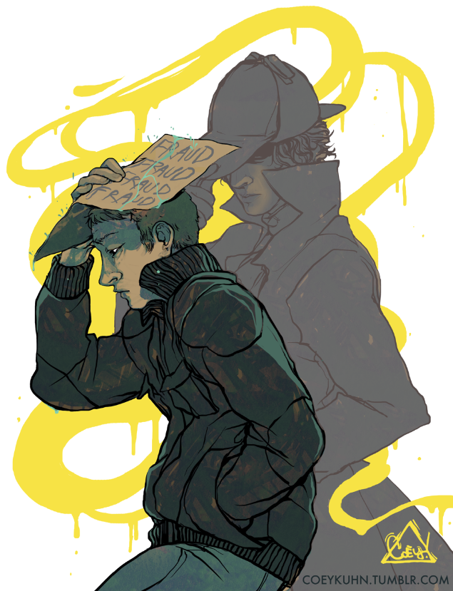 coeykuhn:  :| more sherlock stuff btwn commissions n personal work. needs to be sadder