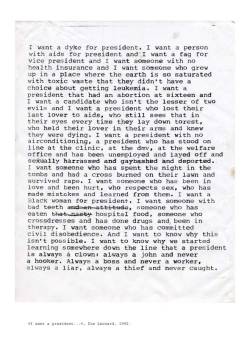 julianahuxtable:  I WANT A PRESIDENT … ZOE LEONARD, 1992 