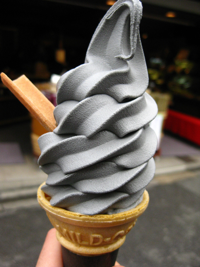 Black sesame ice cream.
