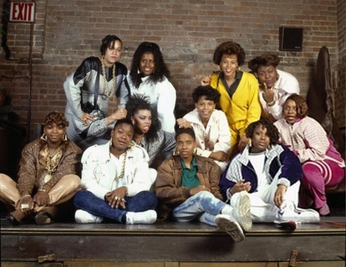 BITCHES & SISTERS Pictured are, from left, top row: Sparky D, Sweet Tee, Yvette Money, and Ms. Melodie; middle row: Millie Jackson, MC Peaches, and unidentified; bottom row: unidentified, Roxanne Shante, MC Lyte, and Synquis