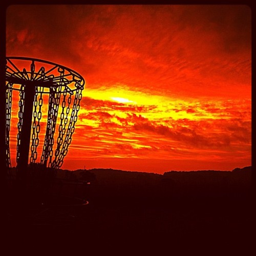 Disc golf sunset
