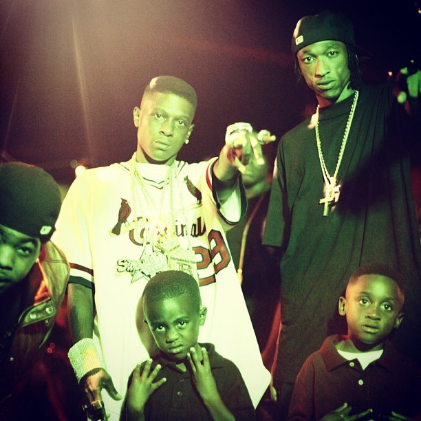 david-ka:  Lil Boosie and Quick on set with their kids during “Gin In My Cup”