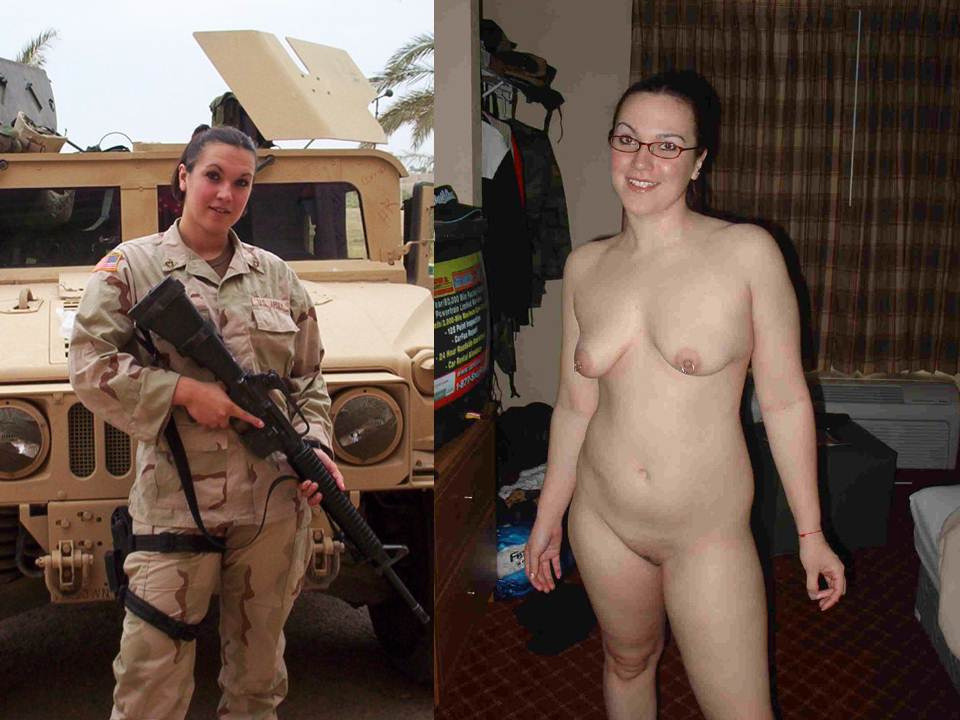 Military amateur dressed undressed