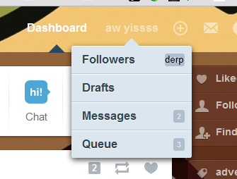 accidentally alt-left clicked my blog name at the top of my dash