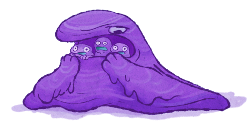 ohcorny: muk mamas protect their grimer babies by shoveling em in her mouth cause nobody is gonna go