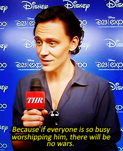 iamladyloki:   Tom on Loki’s idea of ruling the human race as their king.  