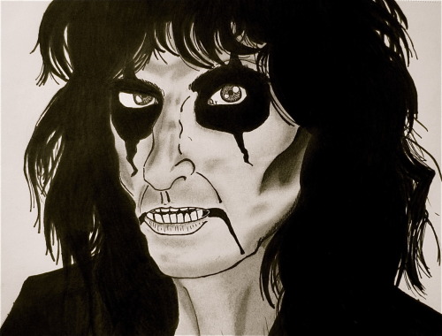 Porn alicesartmaiden:  Alice Cooper drawing black photos