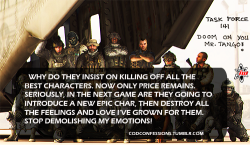 Codconfessions:  “Why Do They Insist On Killing Off All The Best Characters. Now