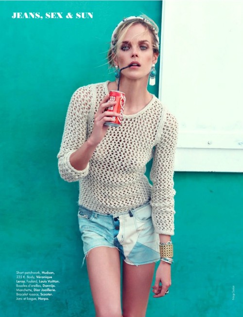 ELLE FRANCE 1. JUNE 2012 Editorial: Jeans, Sex &amp; Sun Shannan Click by Nagi Sakai