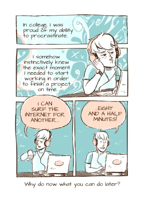 stephenmccranie: A comic I drew on fighting procrastination. www.doodlealley.com