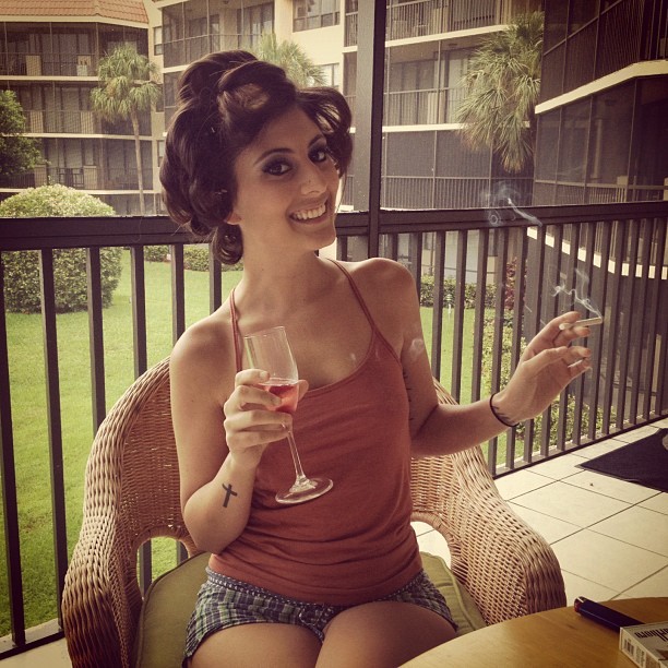 petitestiletto:  Early morning photo shoots have their perks (Taken with instagram)