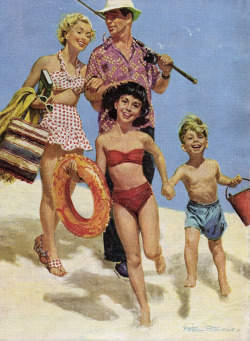 Rogerwilkerson:  Day At The Beach, Art By Peter Stevens.  Detail From Cover August