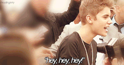 tillthend-blog:  Justin trying to calm a fan down. 