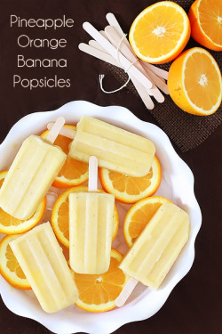 gastrogirl:  pineapple banana orange popsicles.