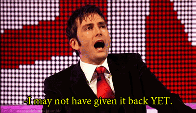 davidtennantssideburns:  On nicking Doctor Who Merchandise from the BBC offices.