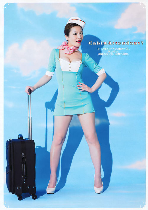 badmanbadplace:  Very sexy Asian flight attendant It is not fun to fly any more but these Asian stew