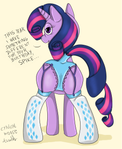 also, Twi as Rarity, for Spike’s birthday