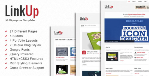 LinkUp Multipurpose HTML TemplateLinkUp is a multipurpose HTML / CSS3 template for Blog, Portfolio, 