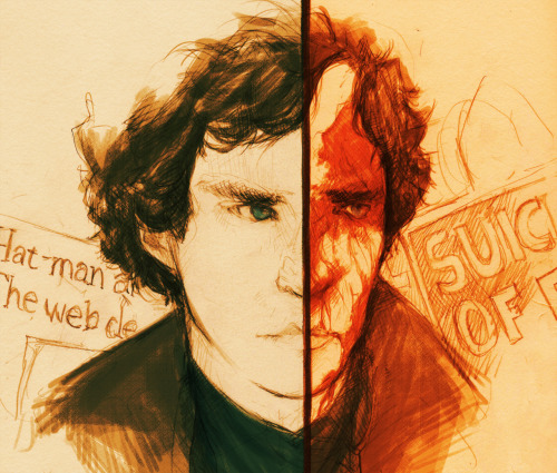 i-brodsky:This started out as a pic of Benedict Cumberbatch….then it turned into sherlock….then I ha