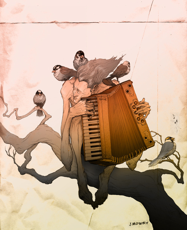 darksilenceinsuburbia:  Jason Mowry. This Strange Instrument. Ink and photoshop,
