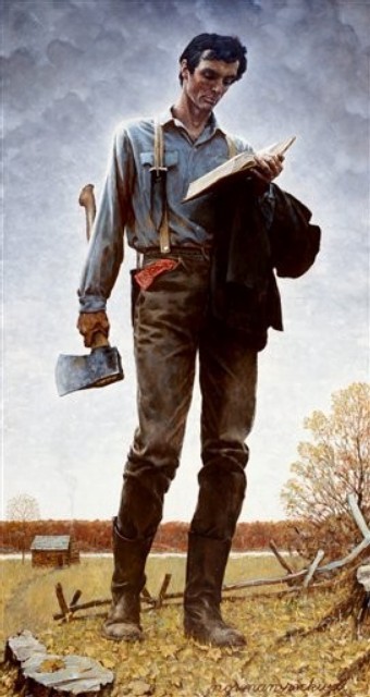 malebeautyinart:  Lincoln the Rail-splitter (1965), Norman Rockwell 