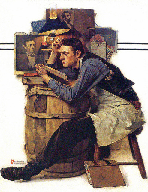cosmictuesdays: malebeautyinart: 1927… The Law Student - Norman Rockwell by x-ray delta one o