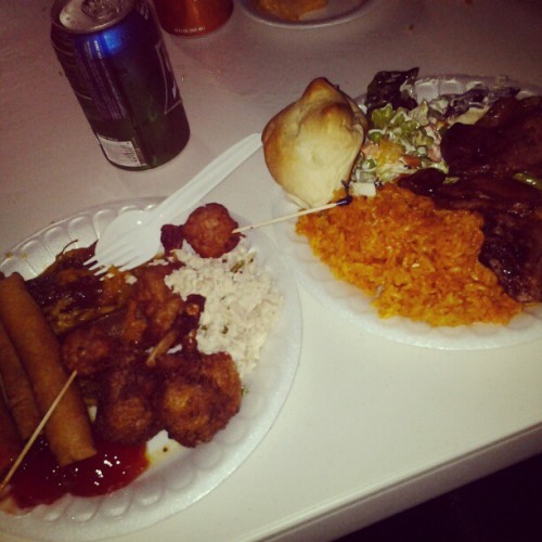 ahleezy: #food so #good I needed two plates at Maryanne’s grad party! Lmfao. #foodporn #guam #fiesta