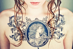 hotinkedgirls:  today’s chest piece #hotinkedgirls